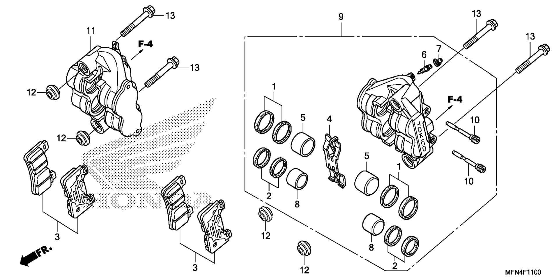 Передний суппорт тормоза (CB1000R)