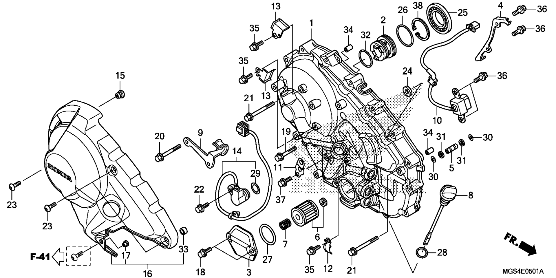 RIGHT CRANKCASE крышка (NC700XD)