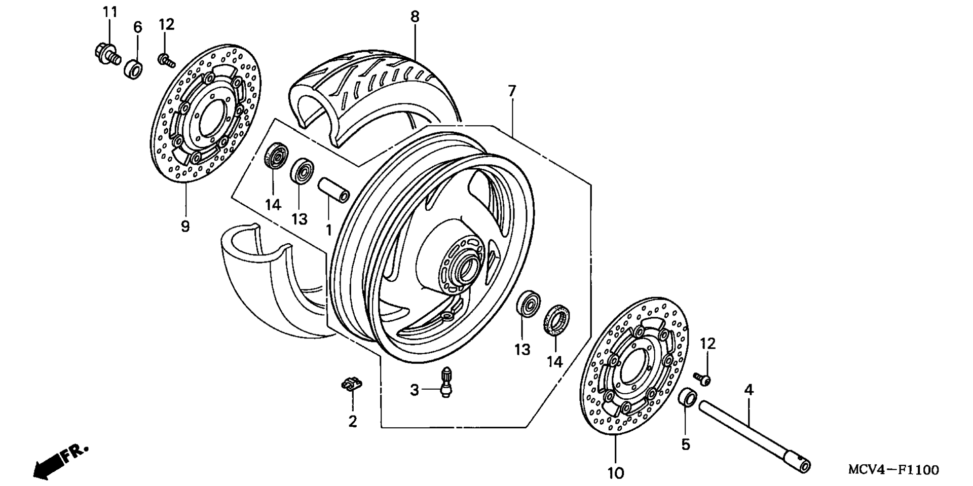 Переднее колесо (VTX1800R)