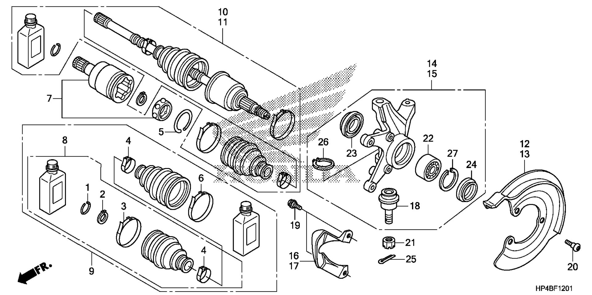 Передняя часть KNUCKLE (4WD)