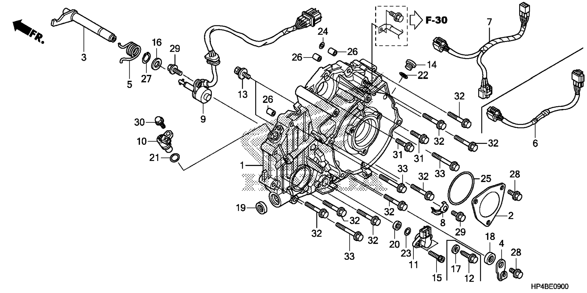 задний CRANKCASE крышка