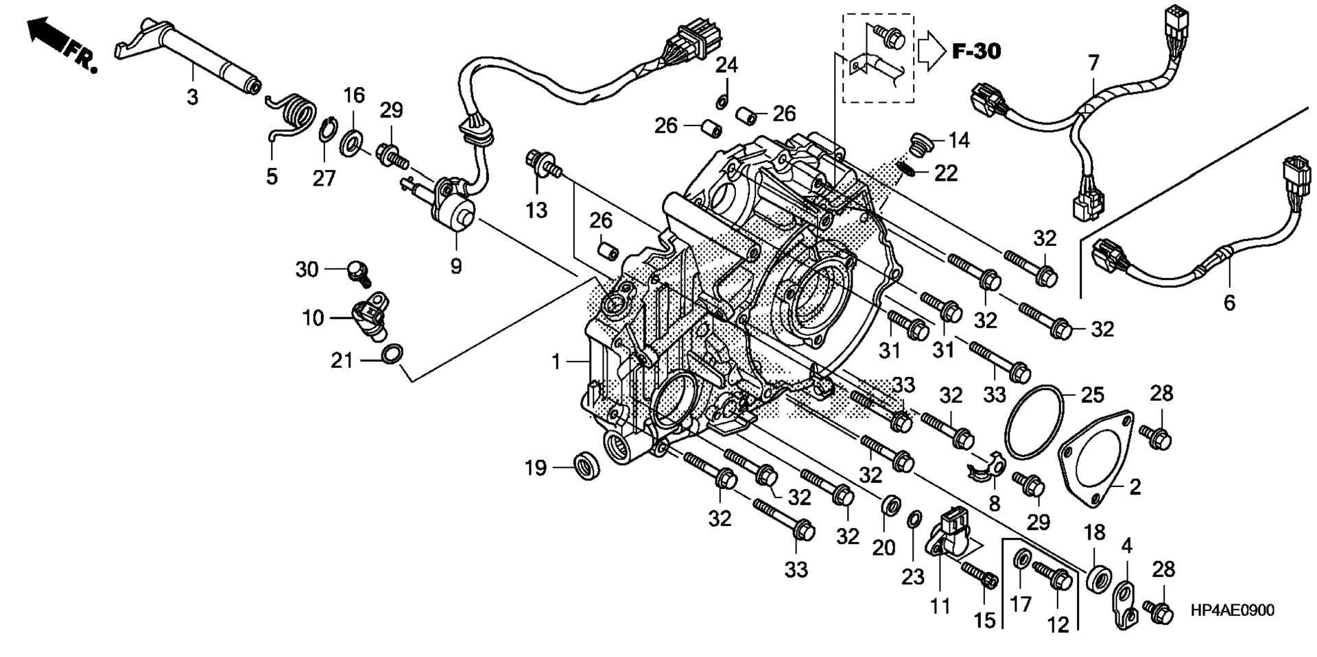 задний CRANKCASE крышка