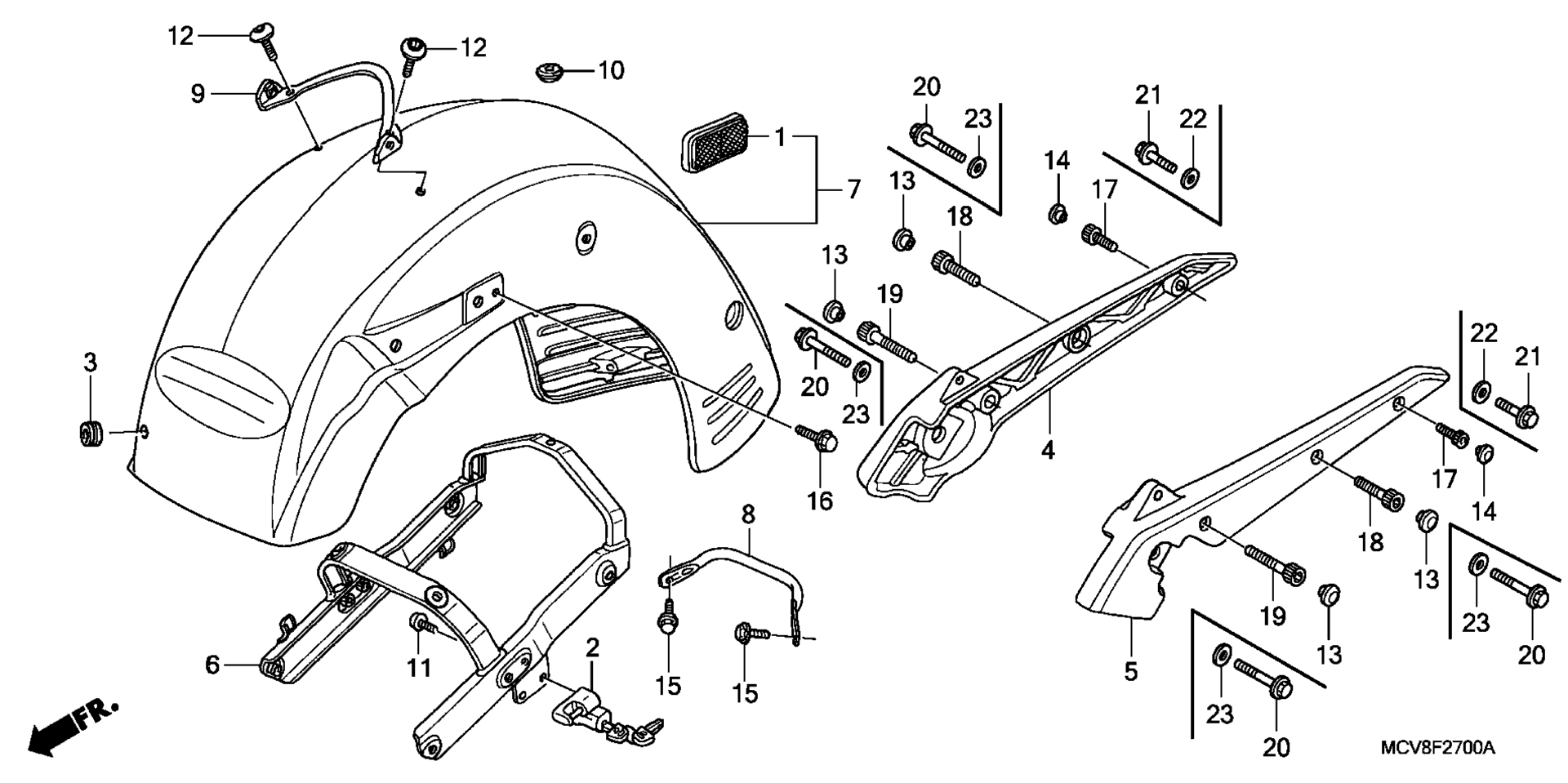 Заднее крыло / GRAB RAIL (VTX1800R/S/T)