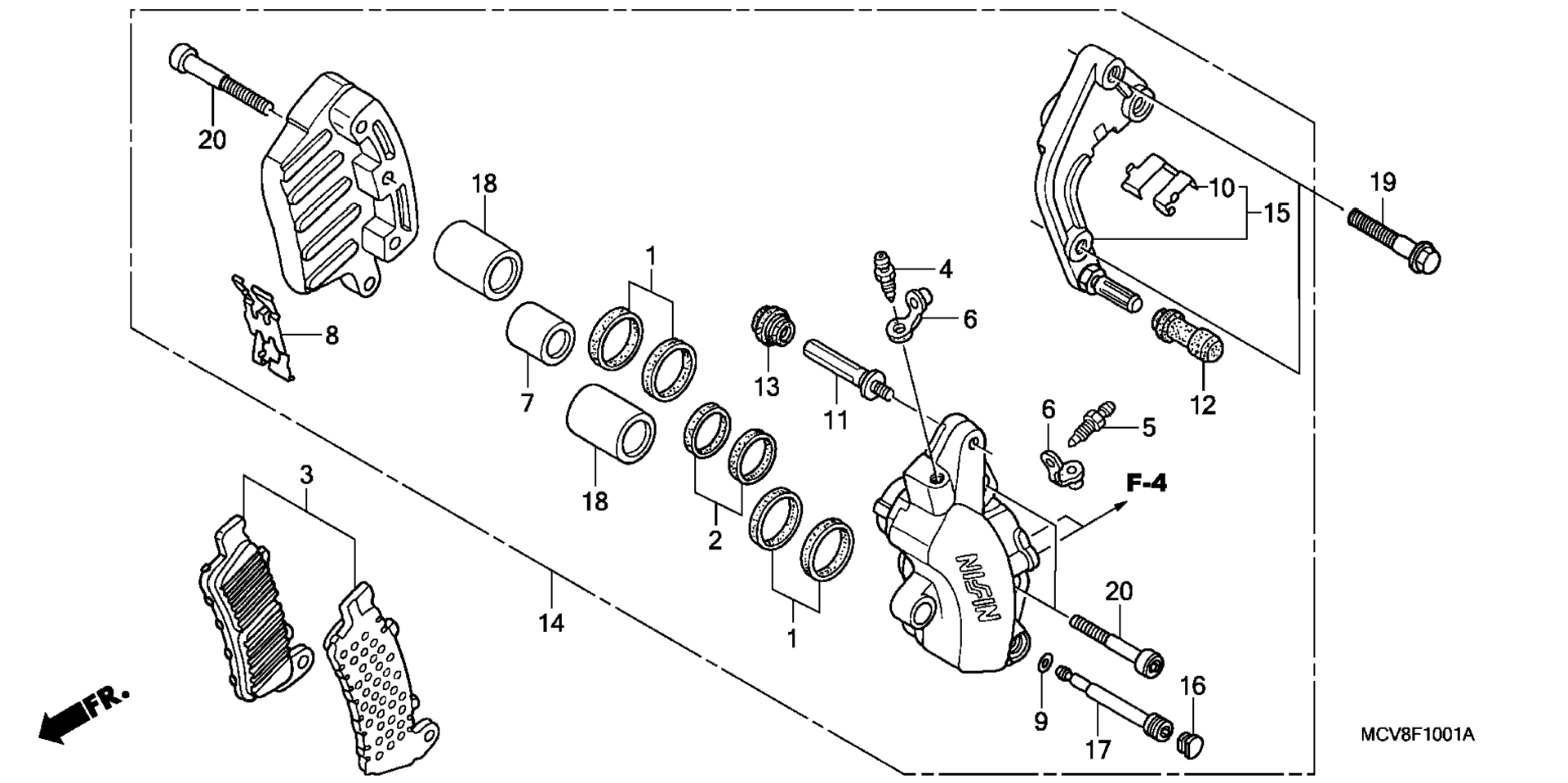 LEFT передний тормоз CALIPER