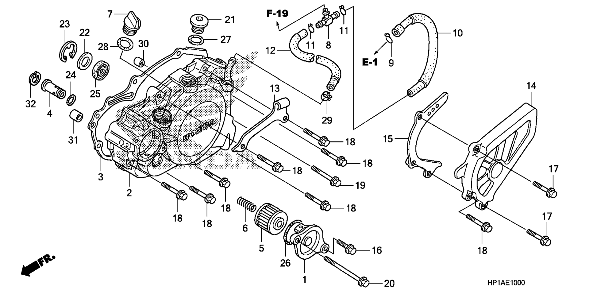 Left Crankcase крышка
