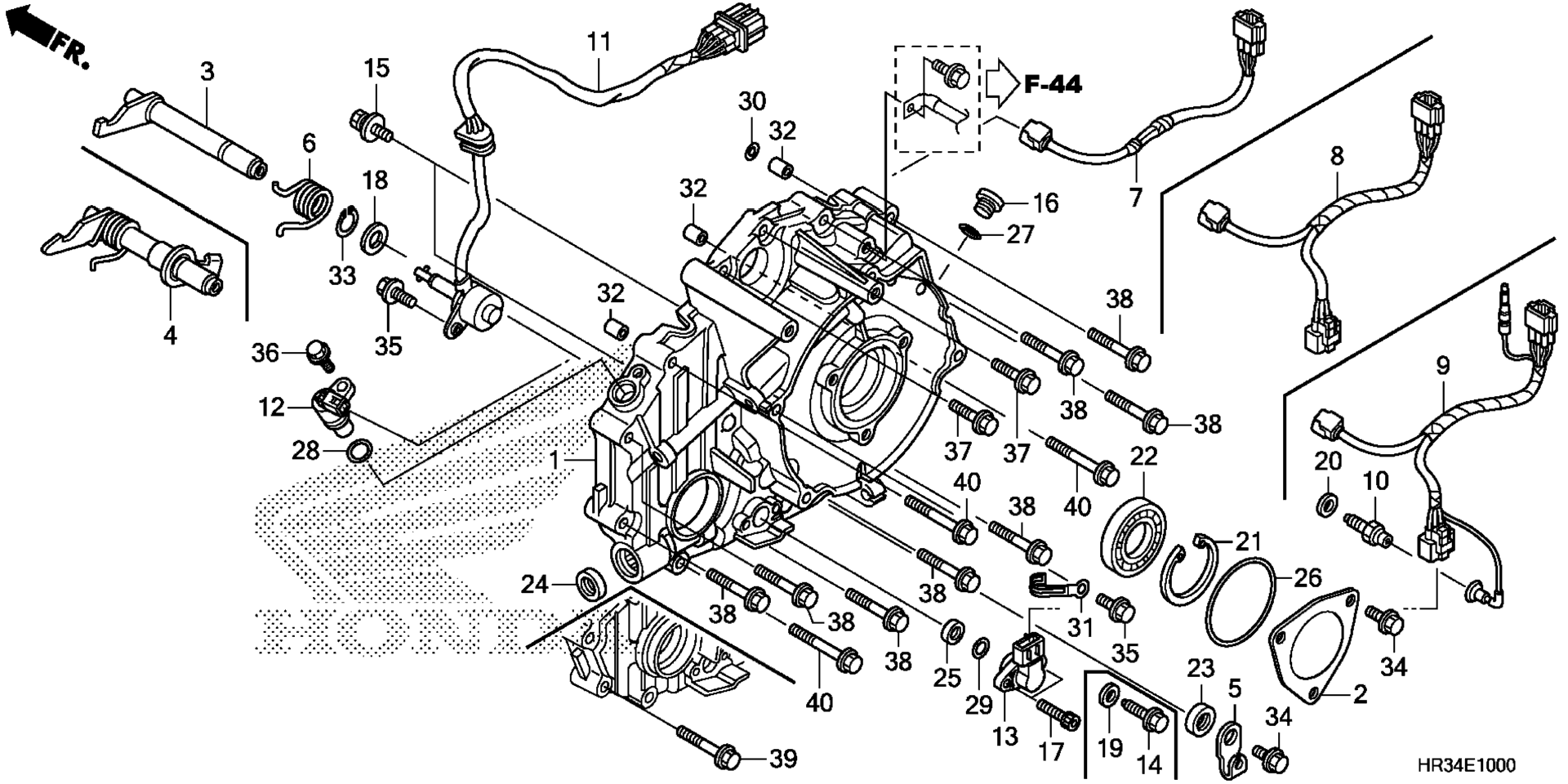 задний CRANKCASE крышка
