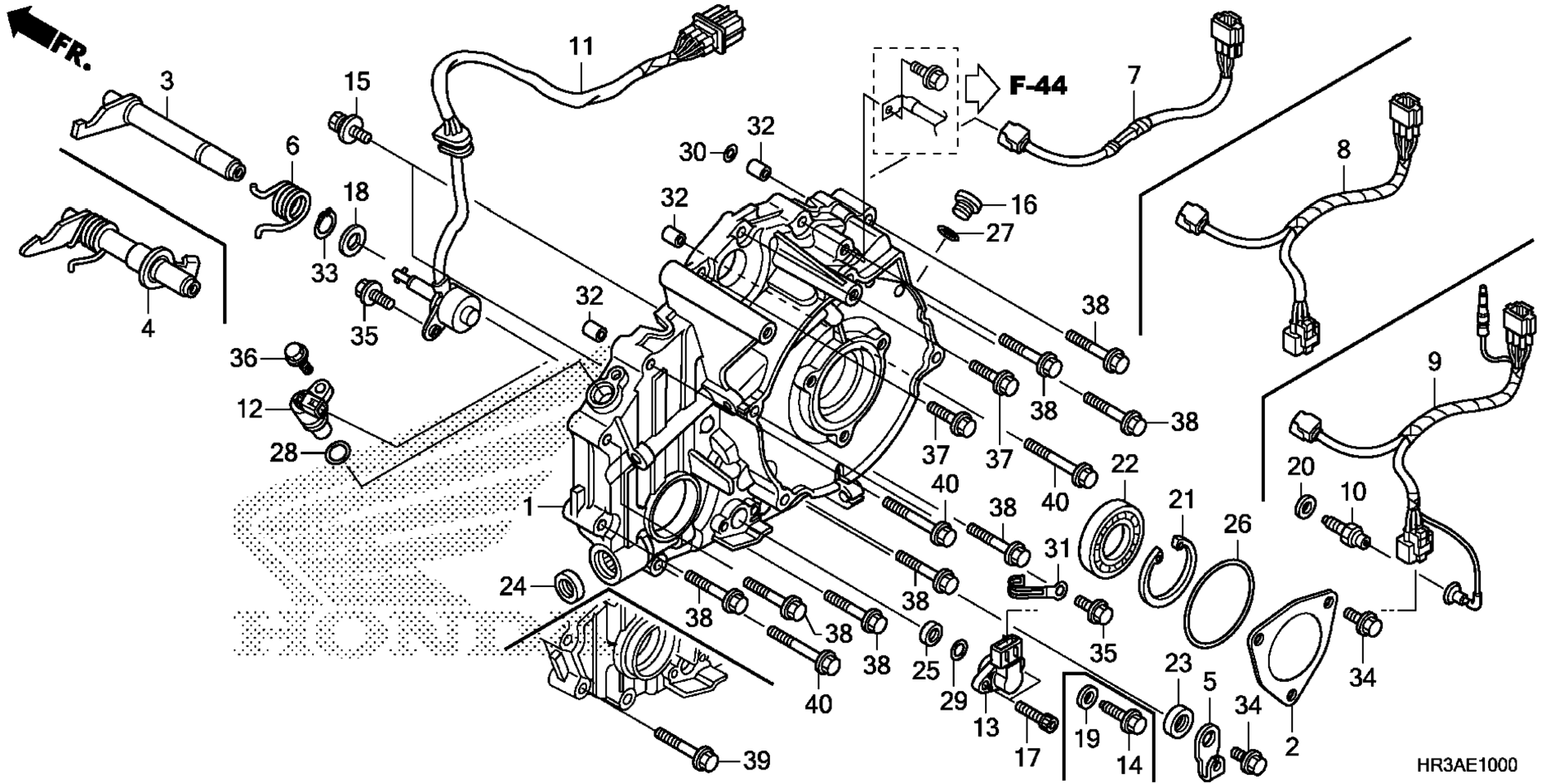 задний CRANKCASE крышка