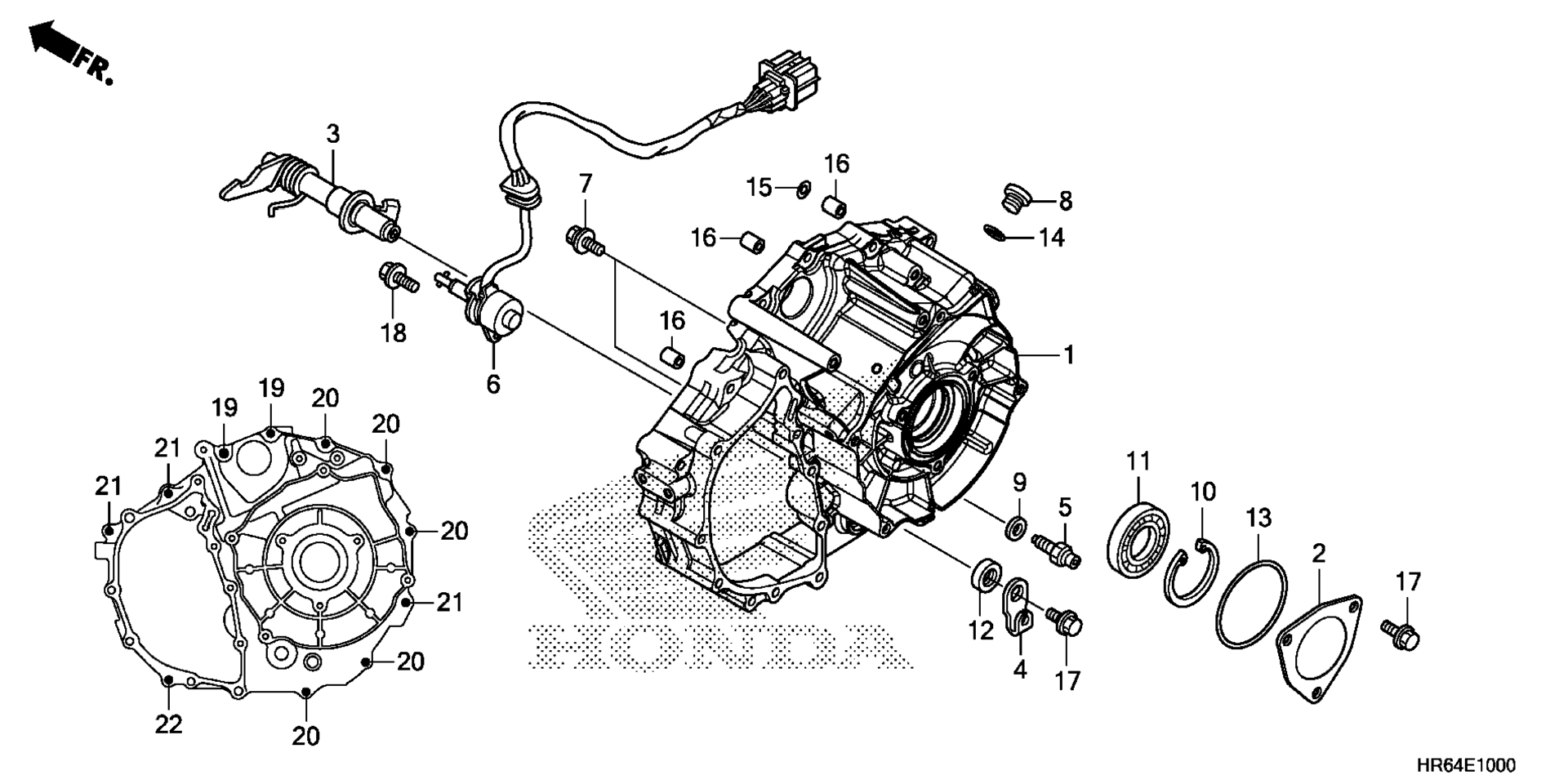 задний CRANKCASE крышка