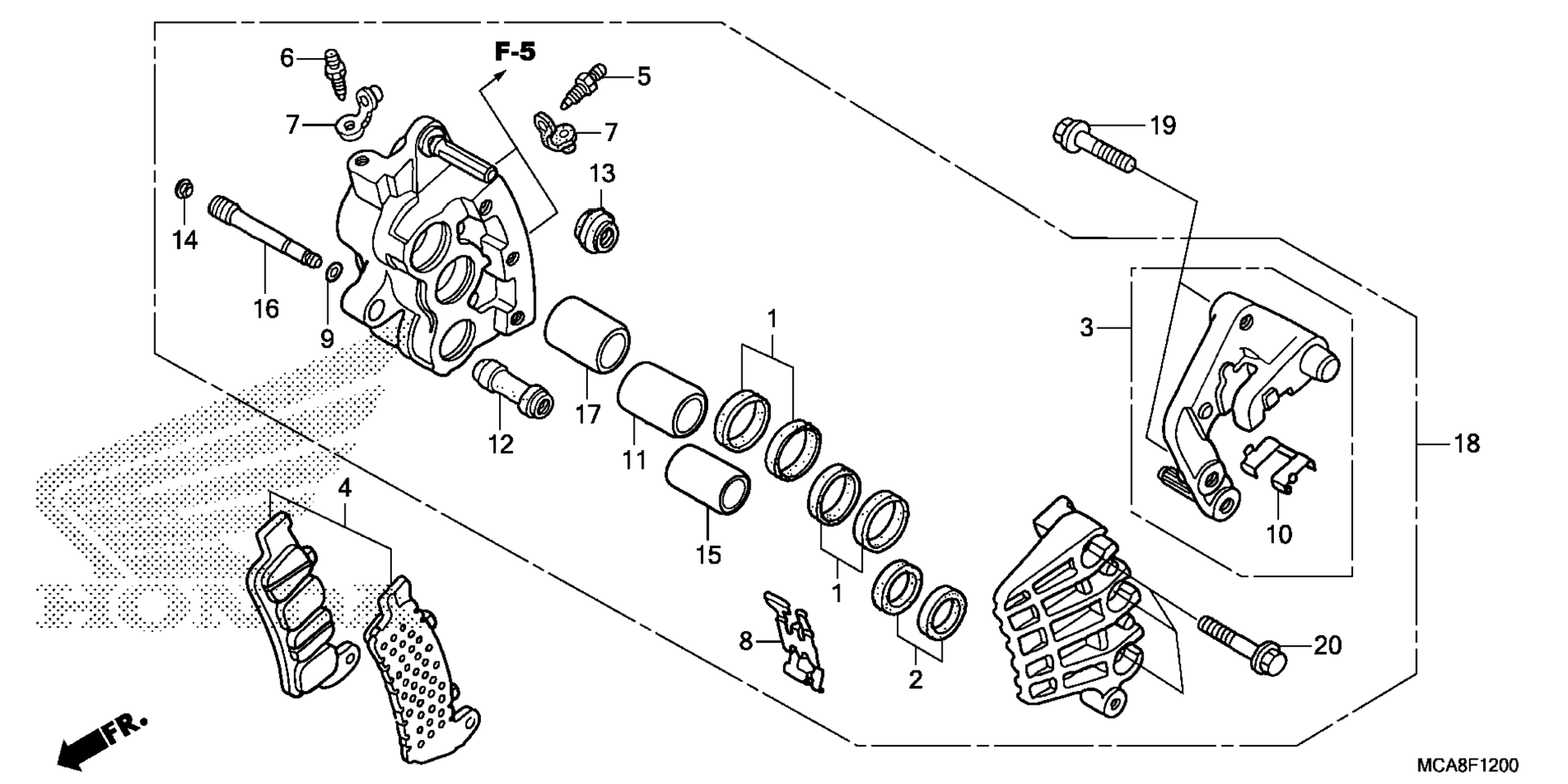 RIGHT передний тормоз CALIPER