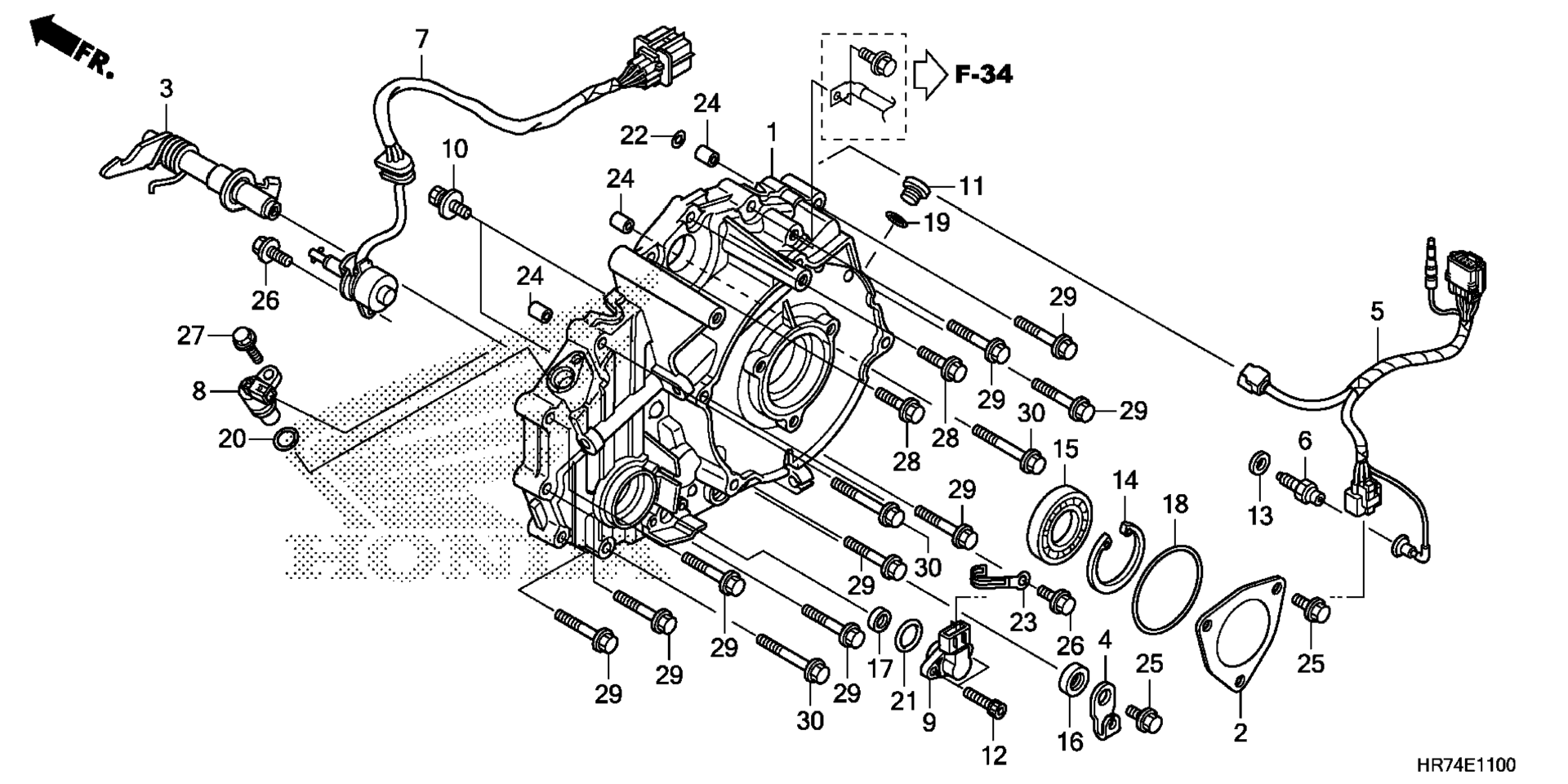 задний CRANKCASE крышка
