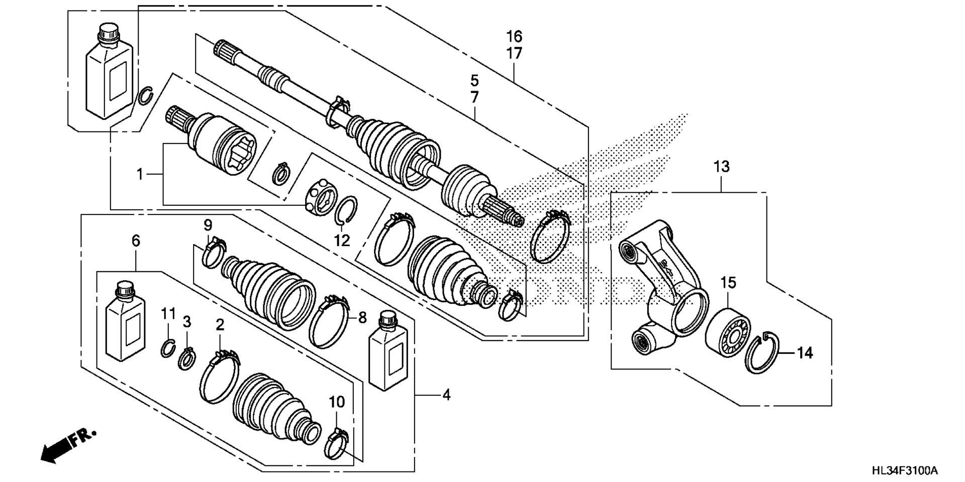 Задняя часть KNUCKLE / REAR DRIVESHAFT