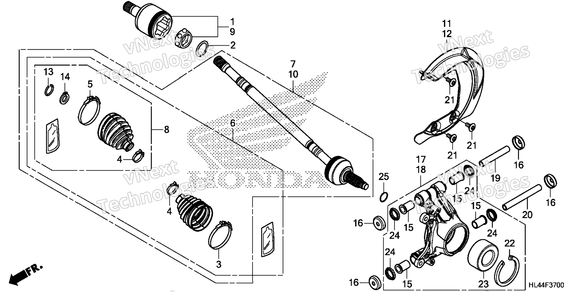 Задняя часть KNUCKLE / REAR DRIVESHAFT