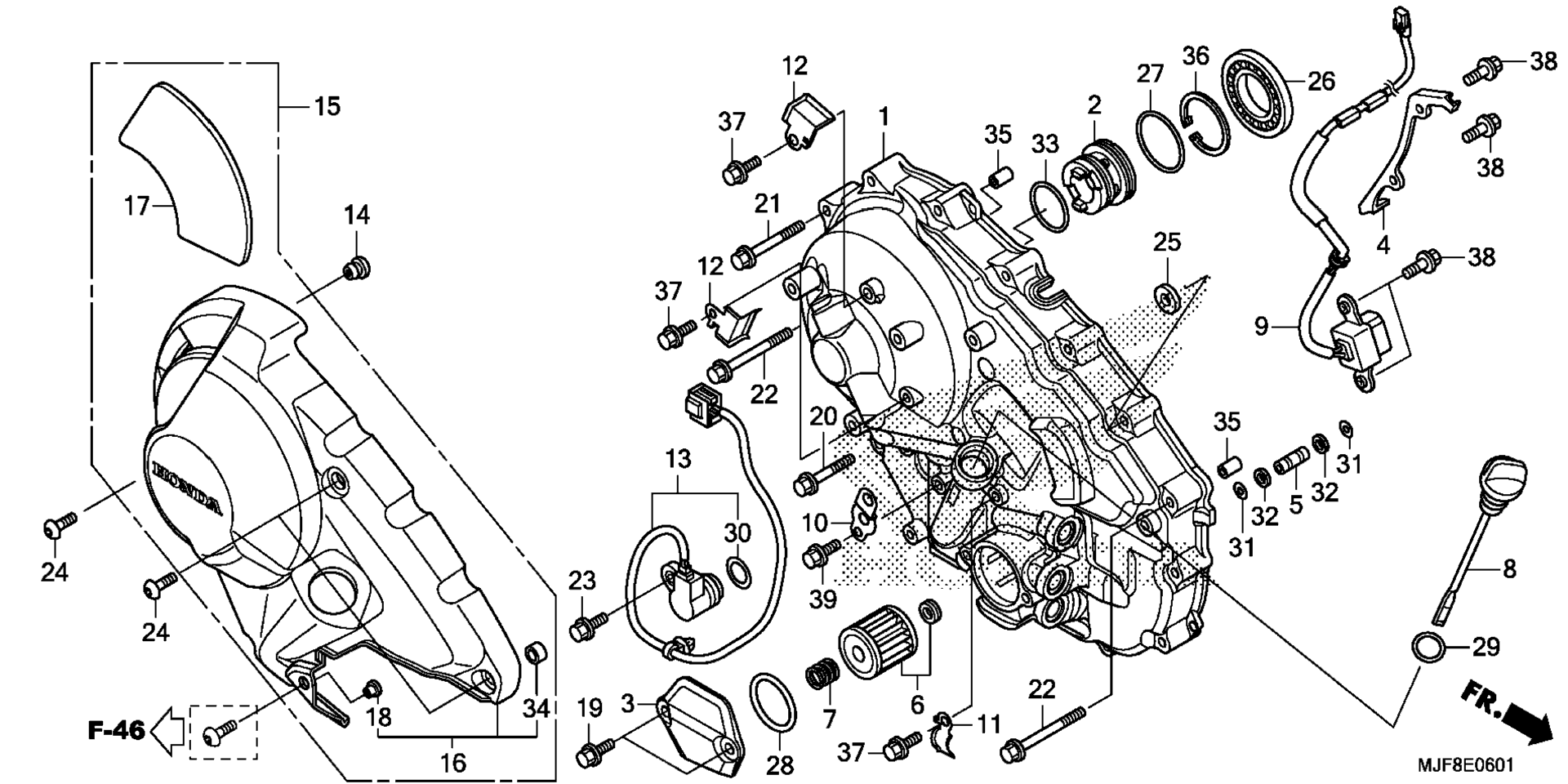RIGHT CRANKCASE крышка (CTX700ND)