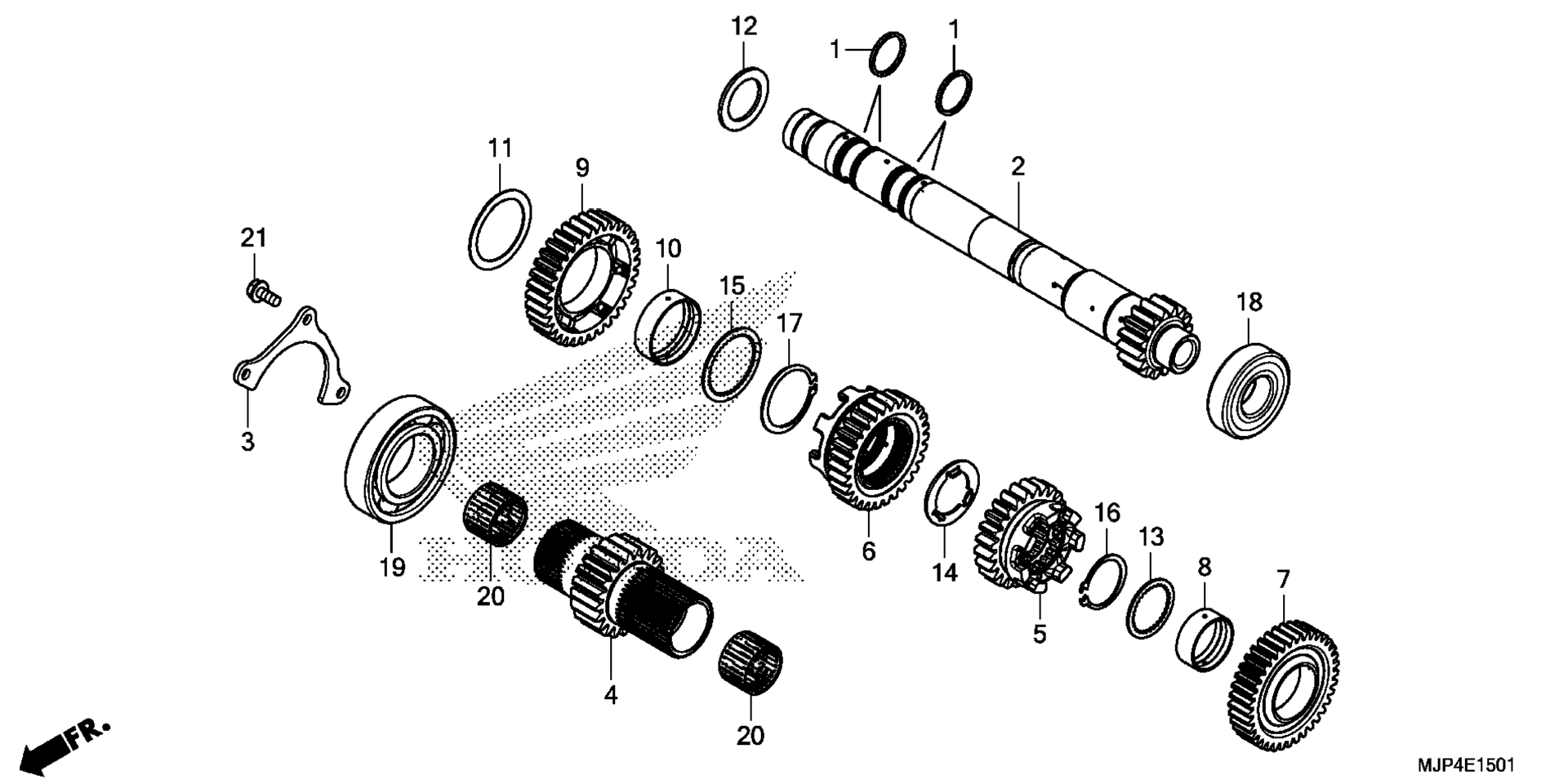Трансмиссия (MAINSHAFT) (CRF1000D)