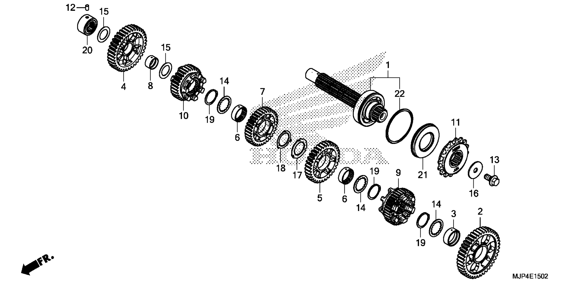 Трансмиссия (COUNTERSHAFT) (CRF1000D)