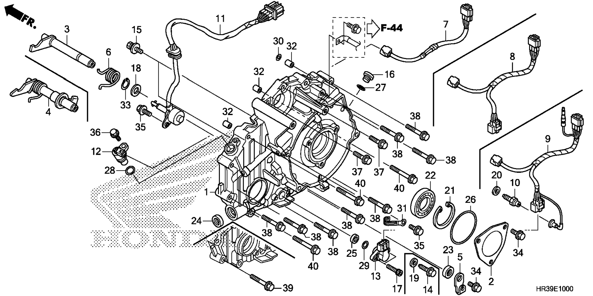 задний CRANKCASE крышка