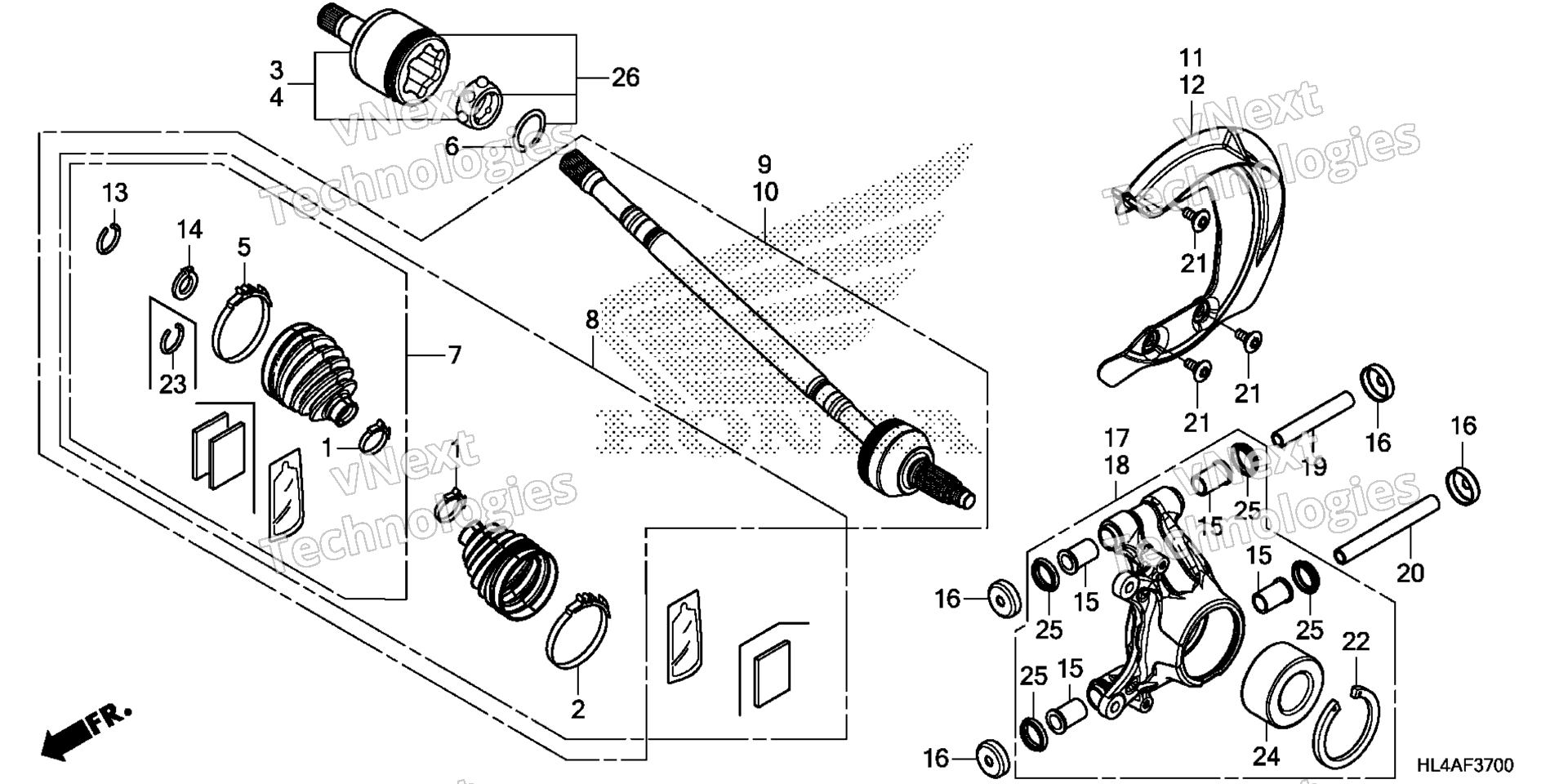Задняя часть KNUCKLE / REAR DRIVESHAFT