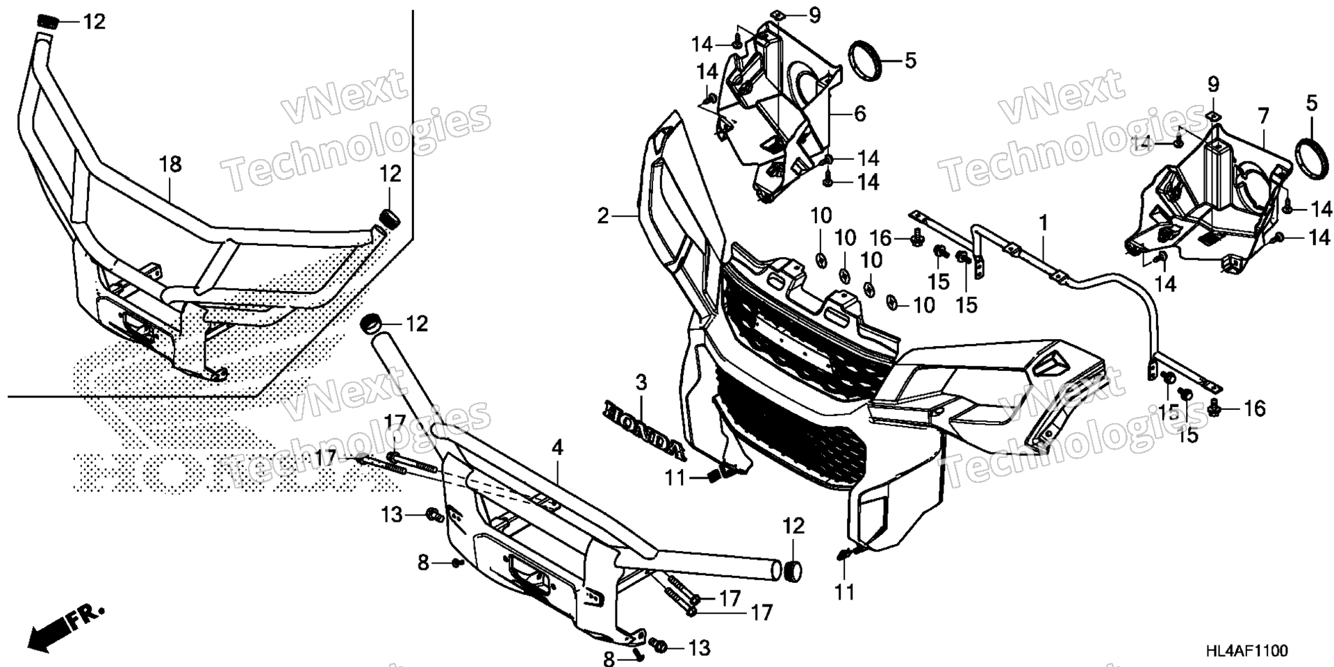 Передняя часть GRILLE / FRONT BUMPER