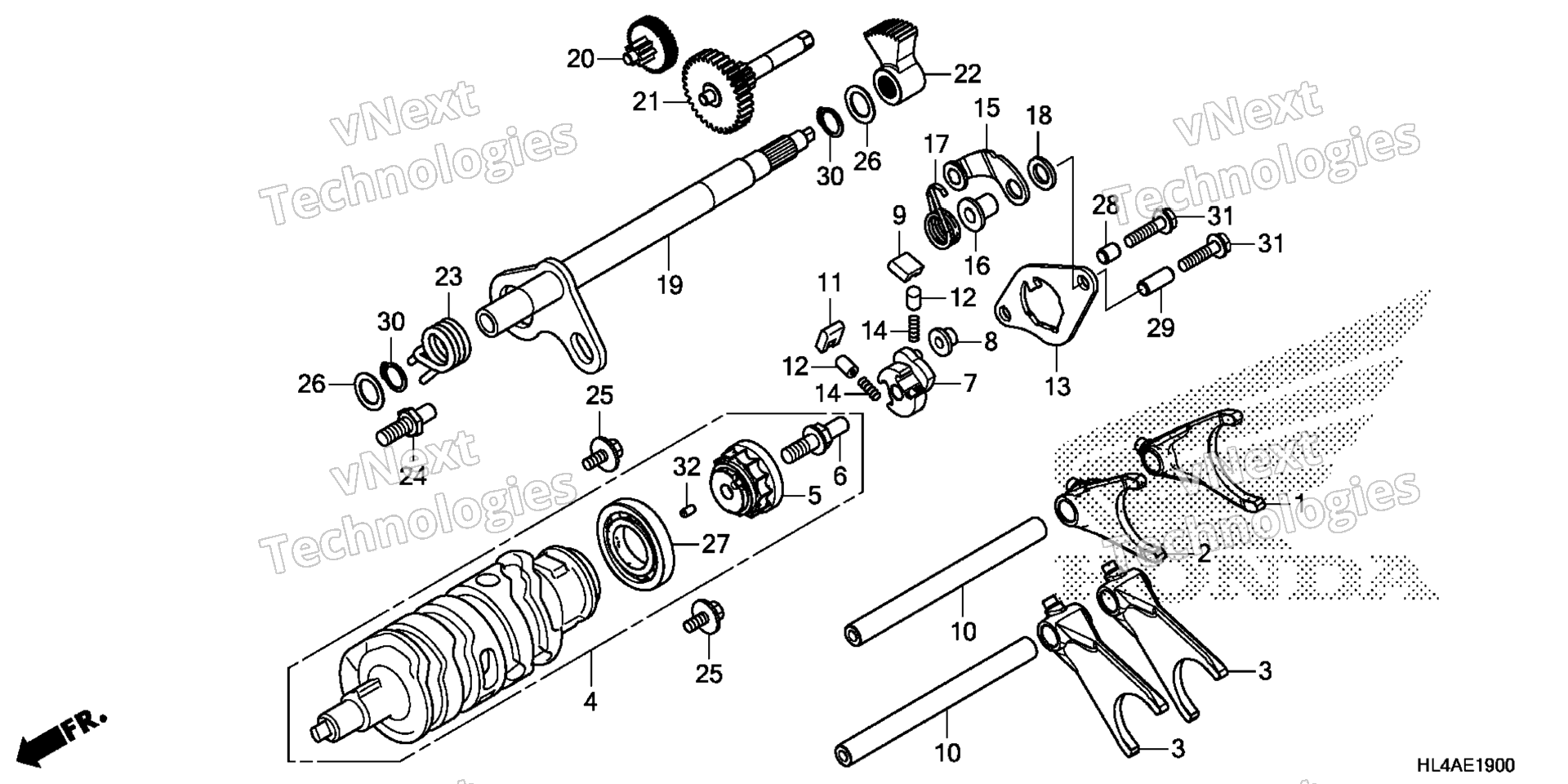 GEARSHIFT вилка (TRANSMISSION)