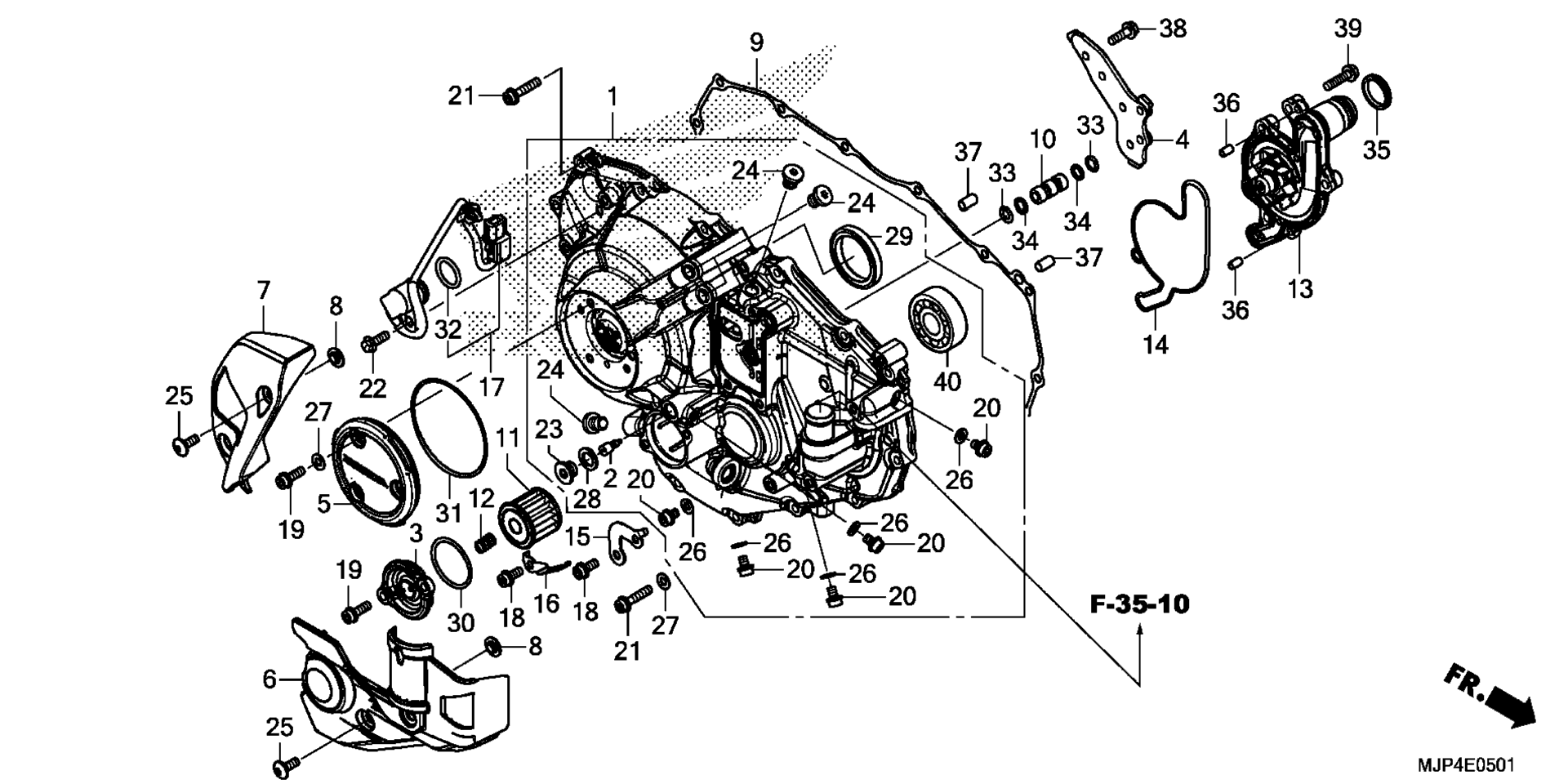 RIGHT CRANKCASE крышка (2)