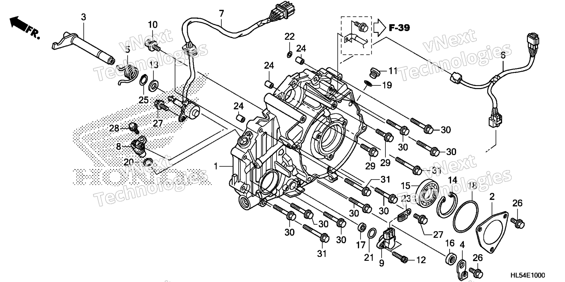 задний CRANKCASE крышка