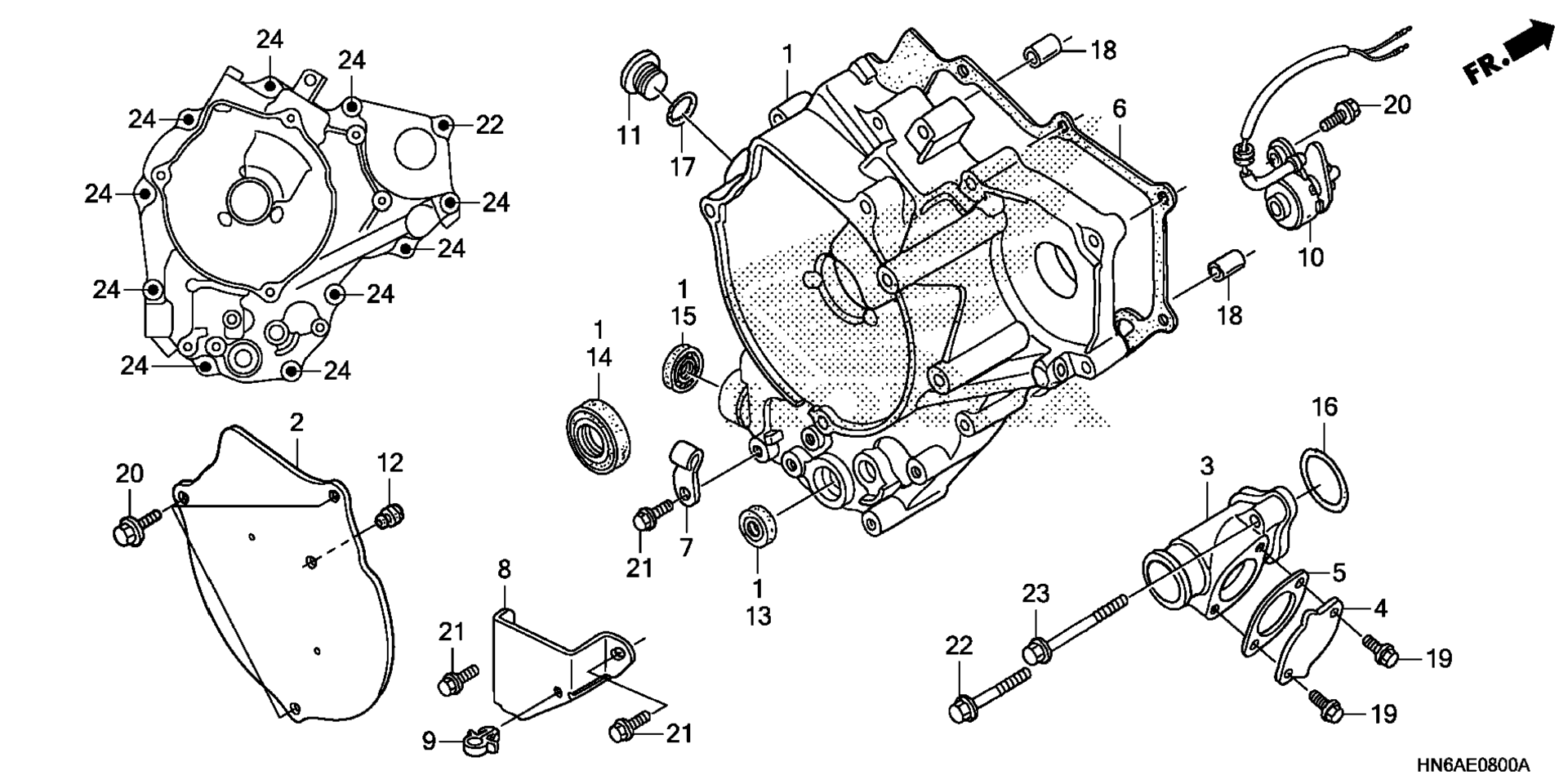 задний CRANKCASE крышка