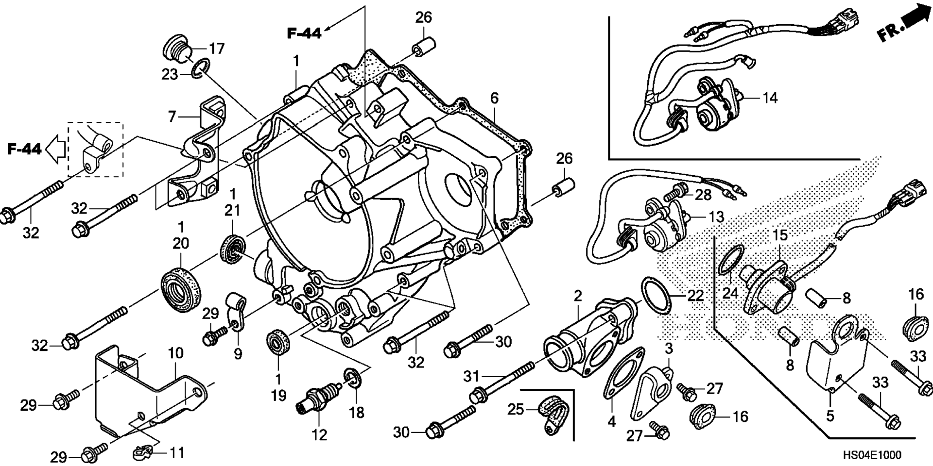 задний CRANKCASE крышка