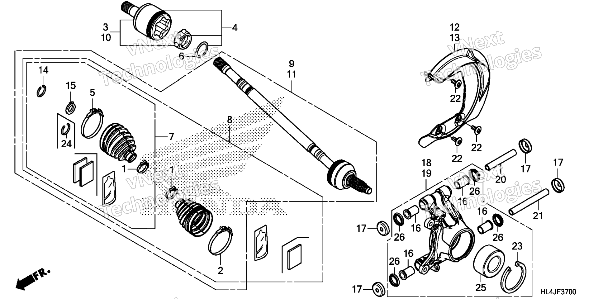 Задняя часть KNUCKLE / REAR DRIVESHAFT