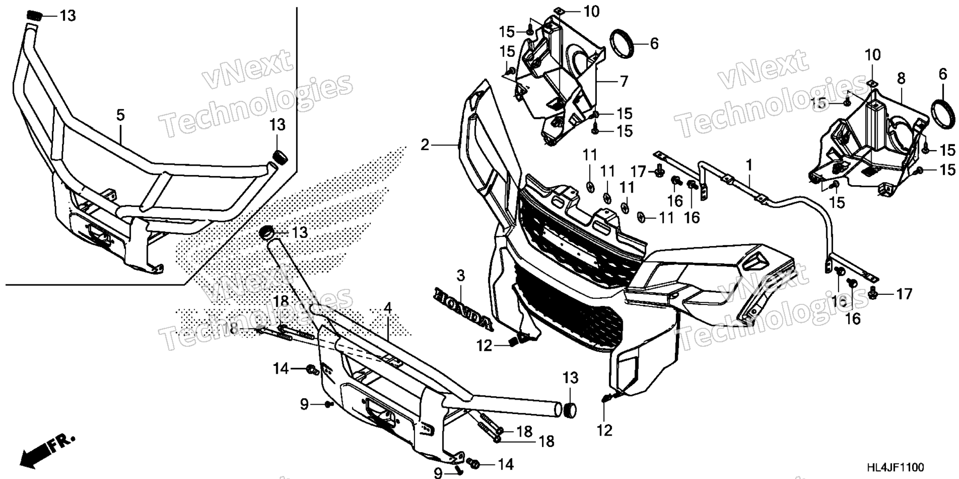 Передняя часть GRILLE / FRONT BUMPER