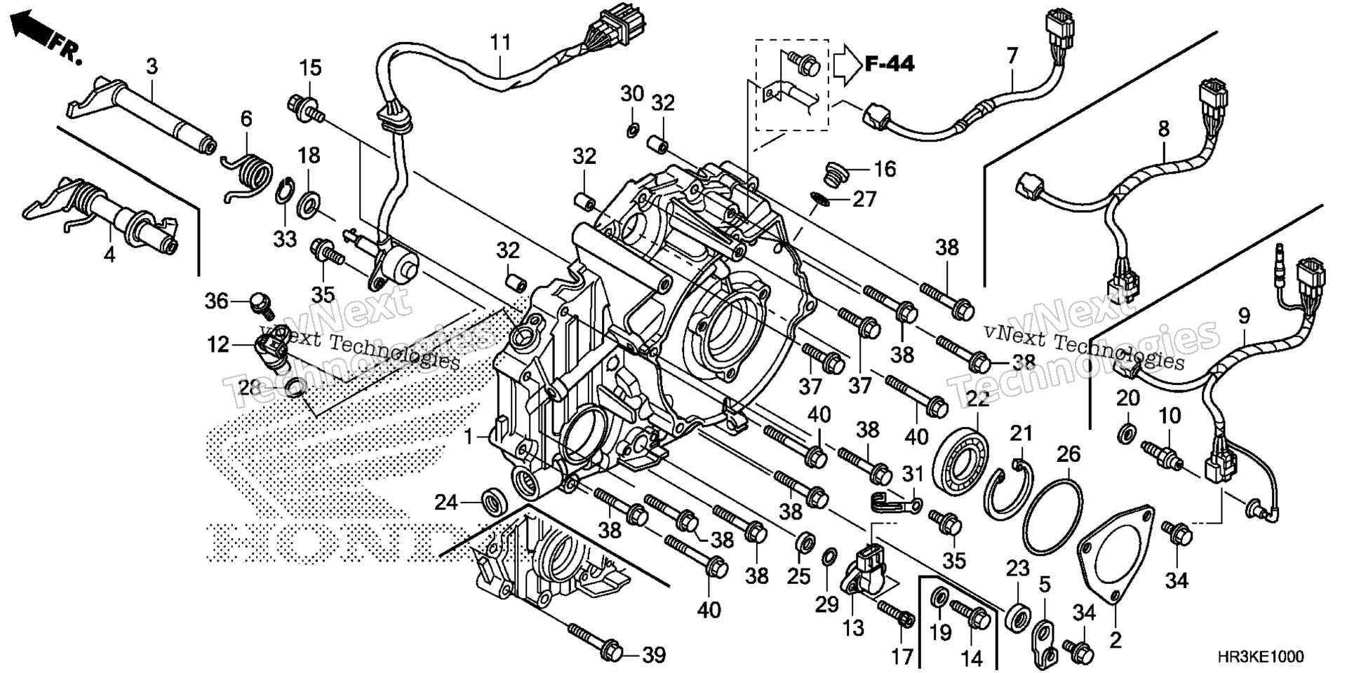 задний CRANKCASE крышка