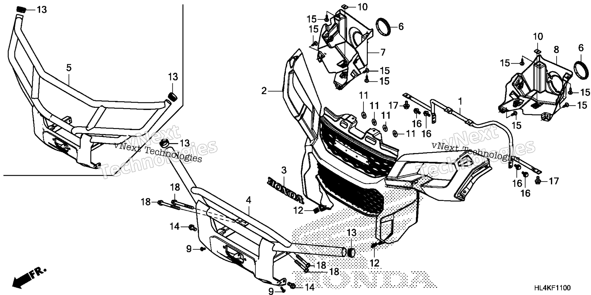 Передняя часть GRILLE / FRONT BUMPER