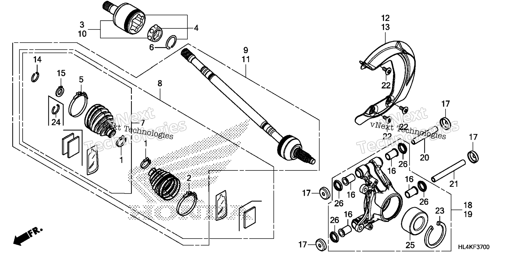 Задняя часть KNUCKLE / REAR DRIVESHAFT