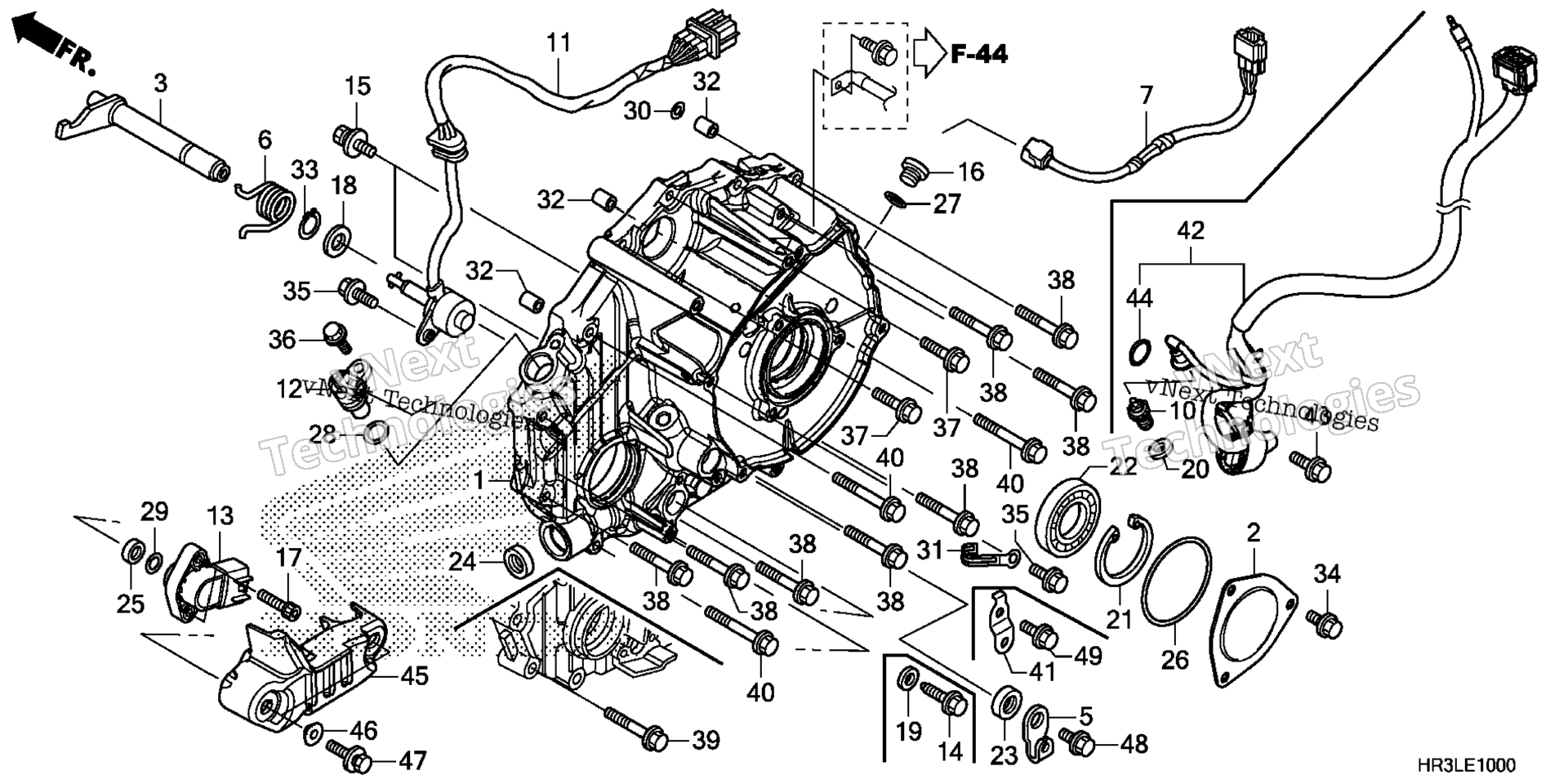 задний CRANKCASE крышка