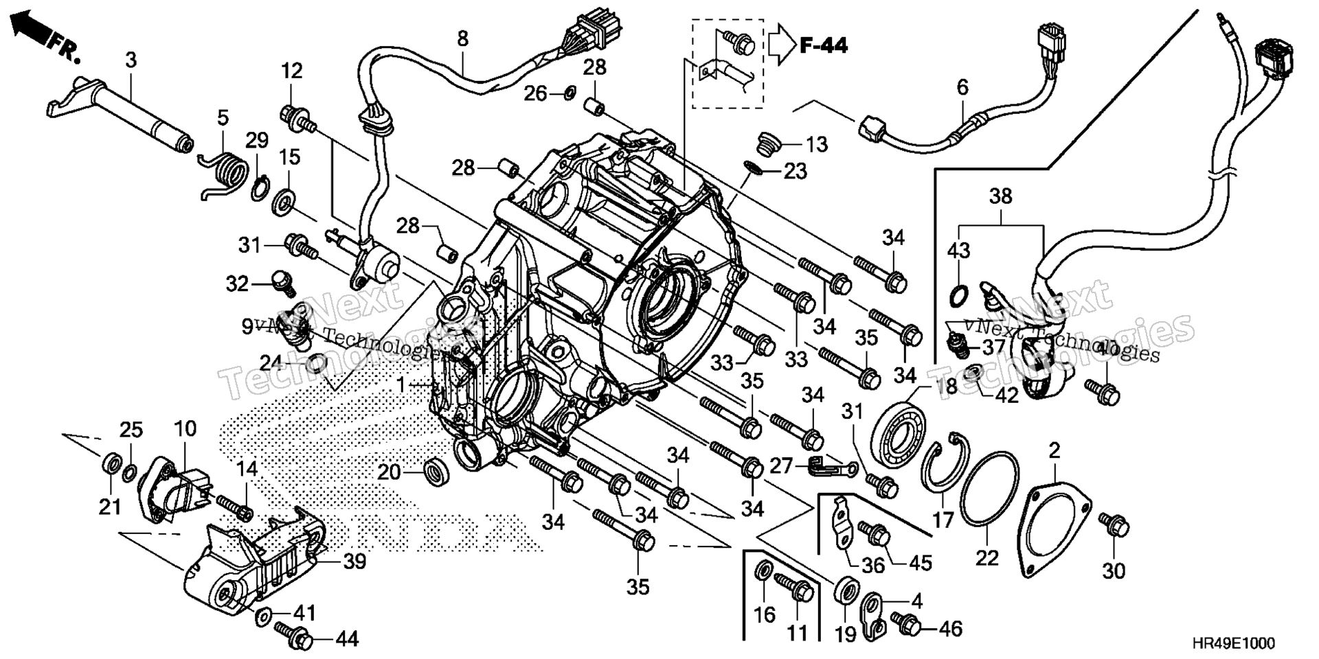 задний CRANKCASE крышка
