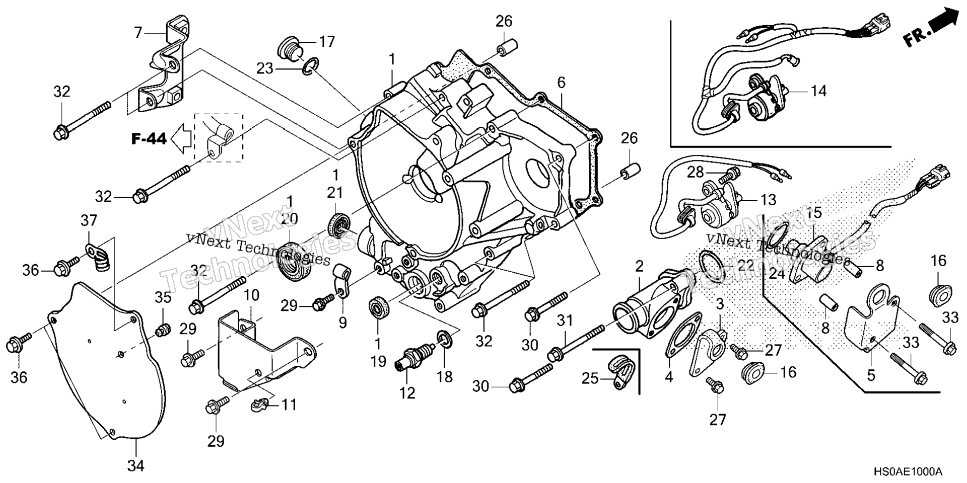 задний CRANKCASE крышка