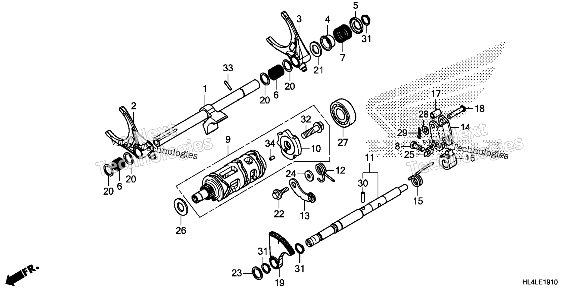 GEARSHIFT вилка (SUB TRANSMISSION)