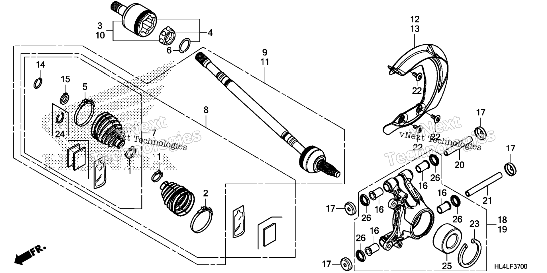 Задняя часть KNUCKLE / REAR DRIVESHAFT