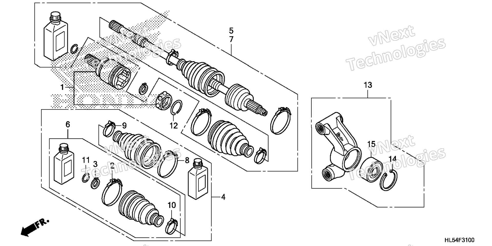 Задняя часть KNUCKLE / REAR DRIVESHAFT