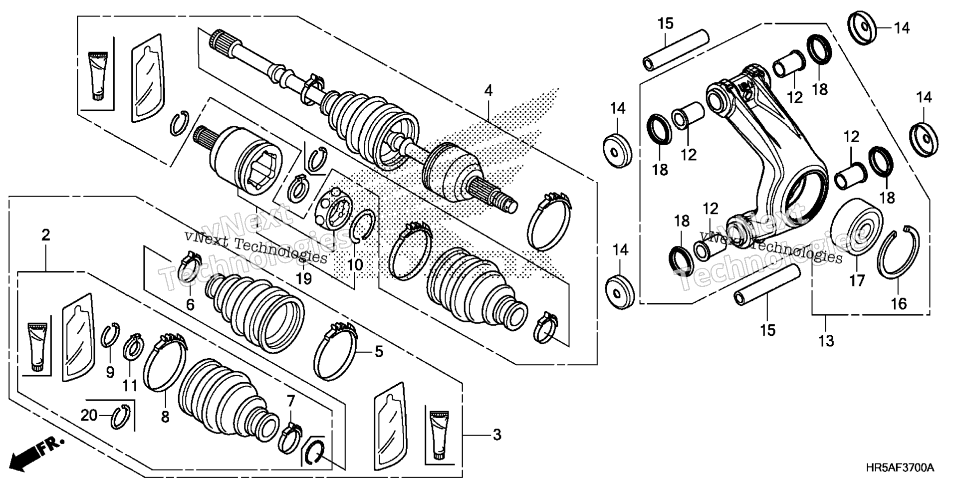 Задняя часть KNUCKLE / REAR DRIVE SHAFT
