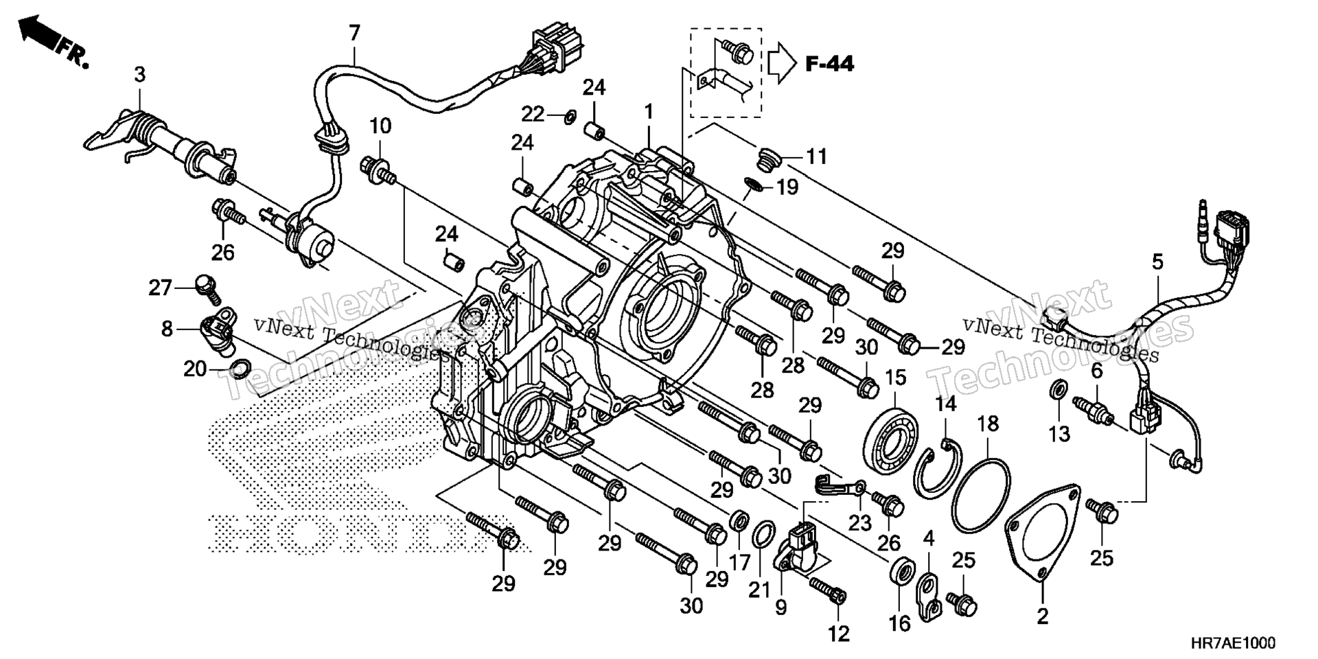 задний CRANKCASE крышка (1)
