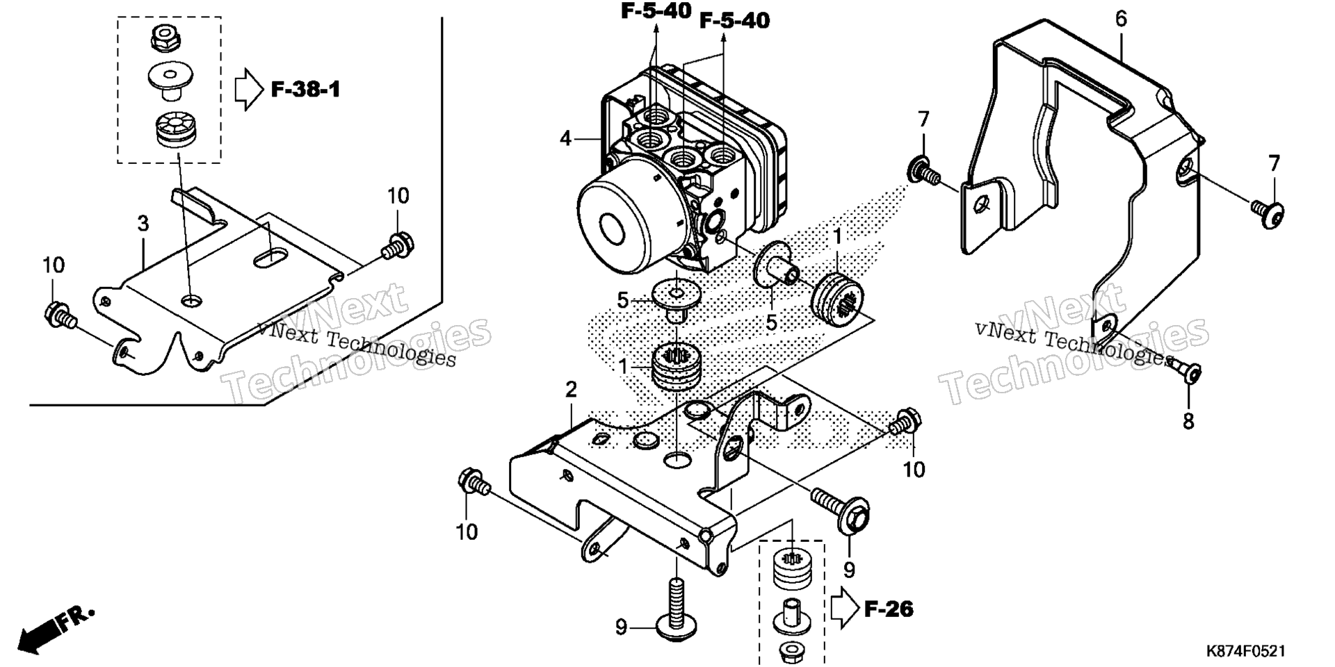Модулятор ABS / Кронштейн (CMX300/CMX300A'20)