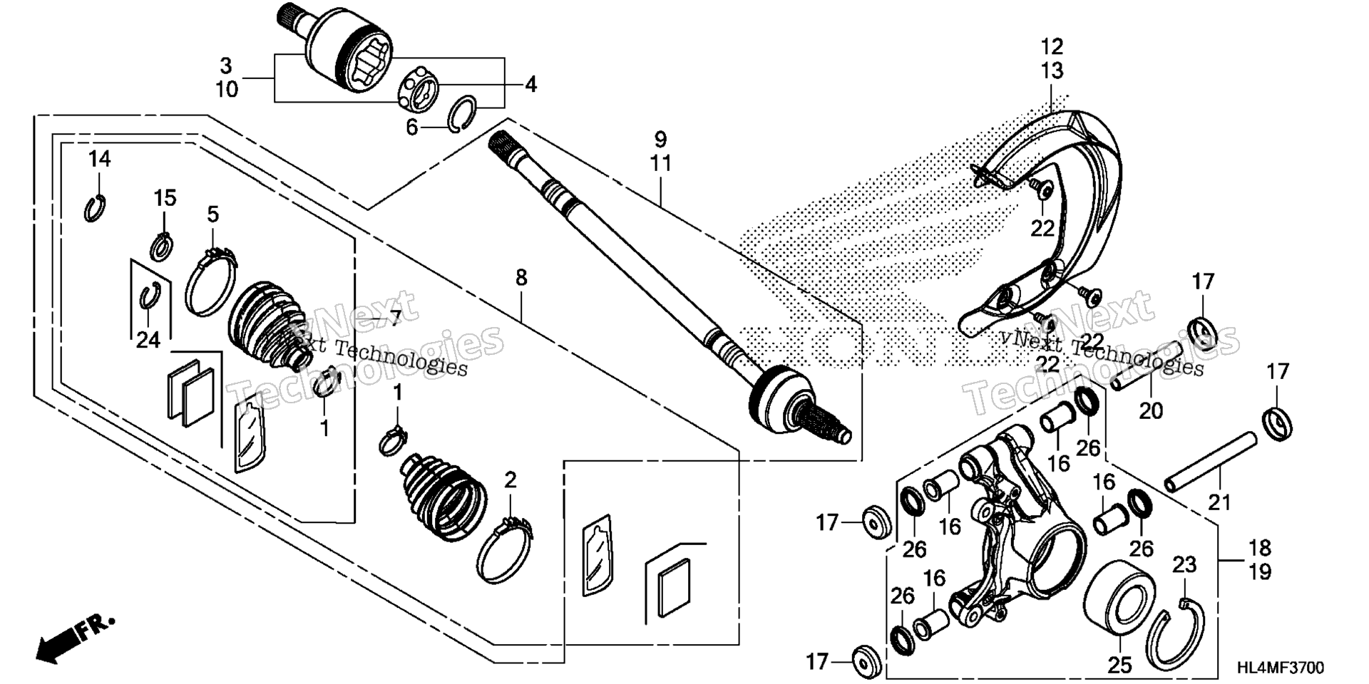 Задняя часть KNUCKLE / REAR DRIVESHAFT