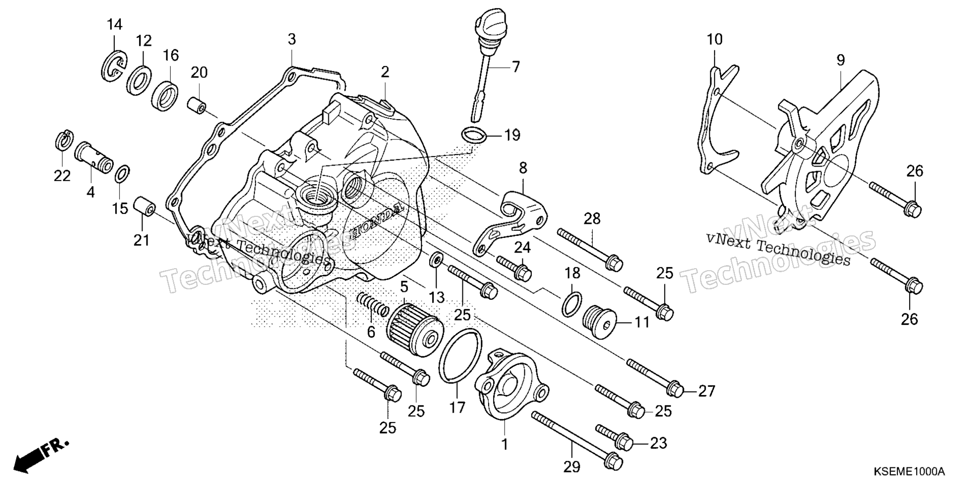 Left Crankcase крышка