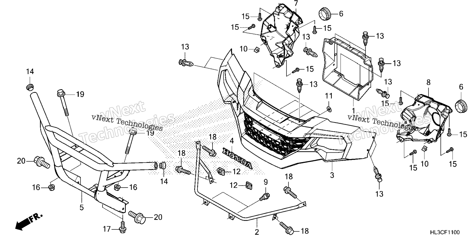 Передняя часть GRILLE / FRONT BUMPER