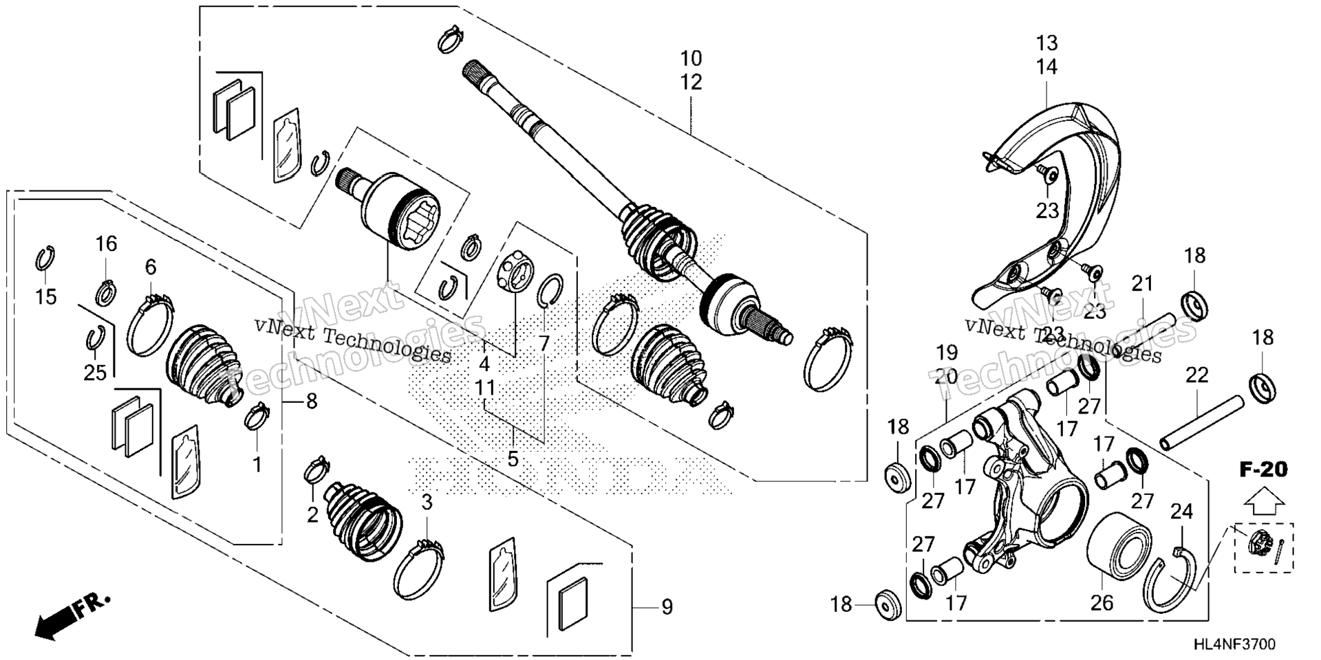 Задняя часть KNUCKLE / REAR DRIVESHAFT