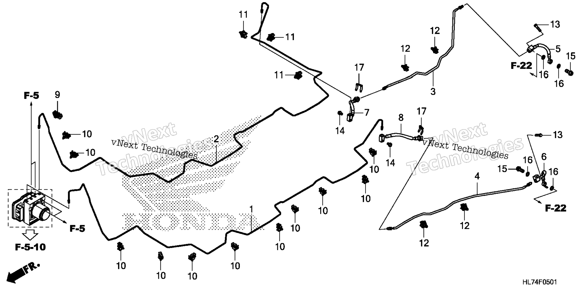 Задний тормоз PIPE / REAR BRAKE HOSE (1)