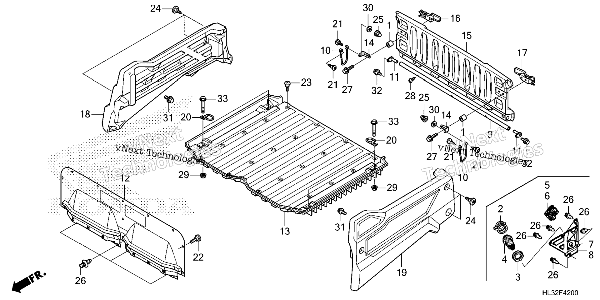BED PLATE / задний GATE (1)