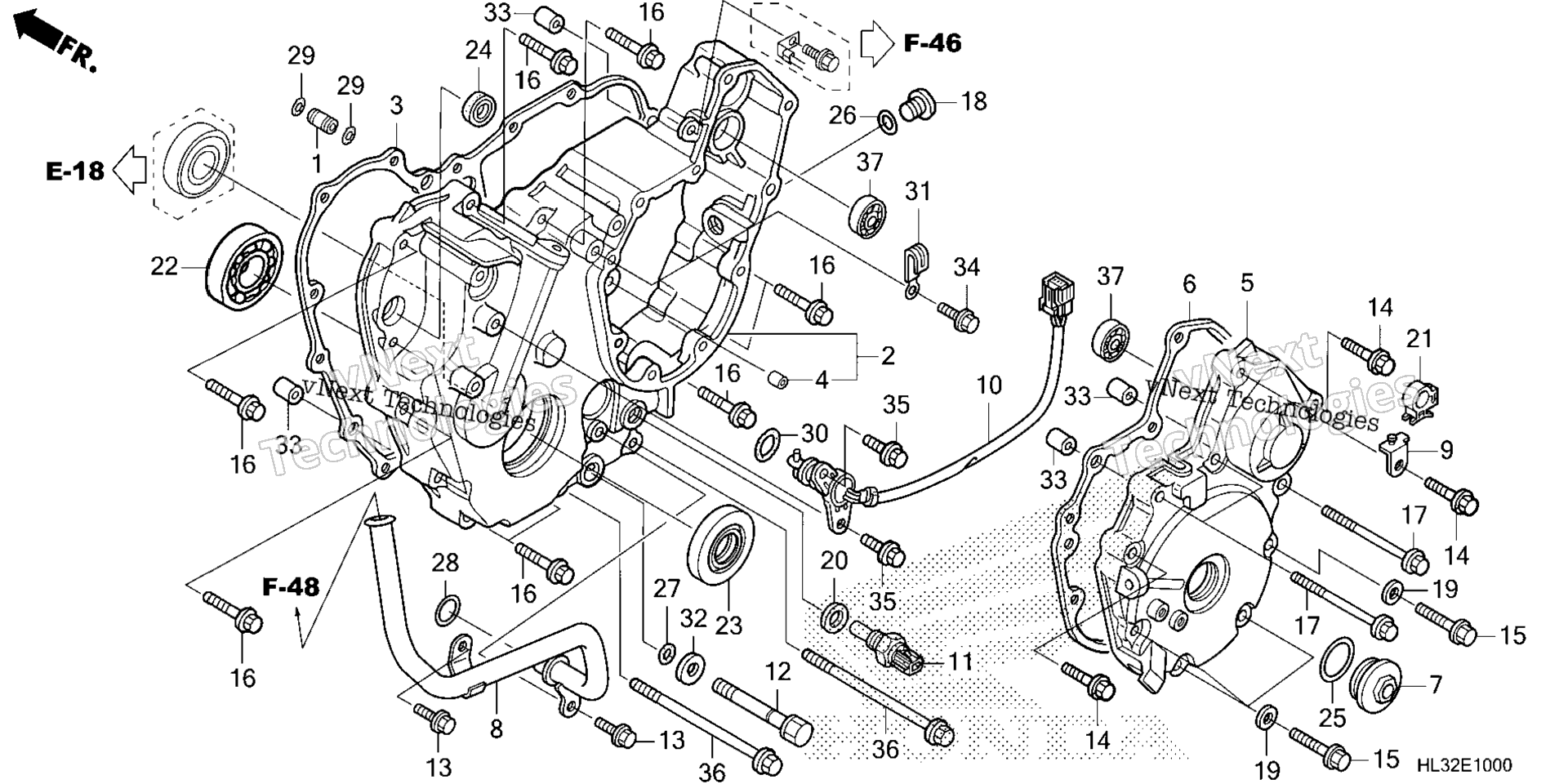 задний CRANKCASE крышка