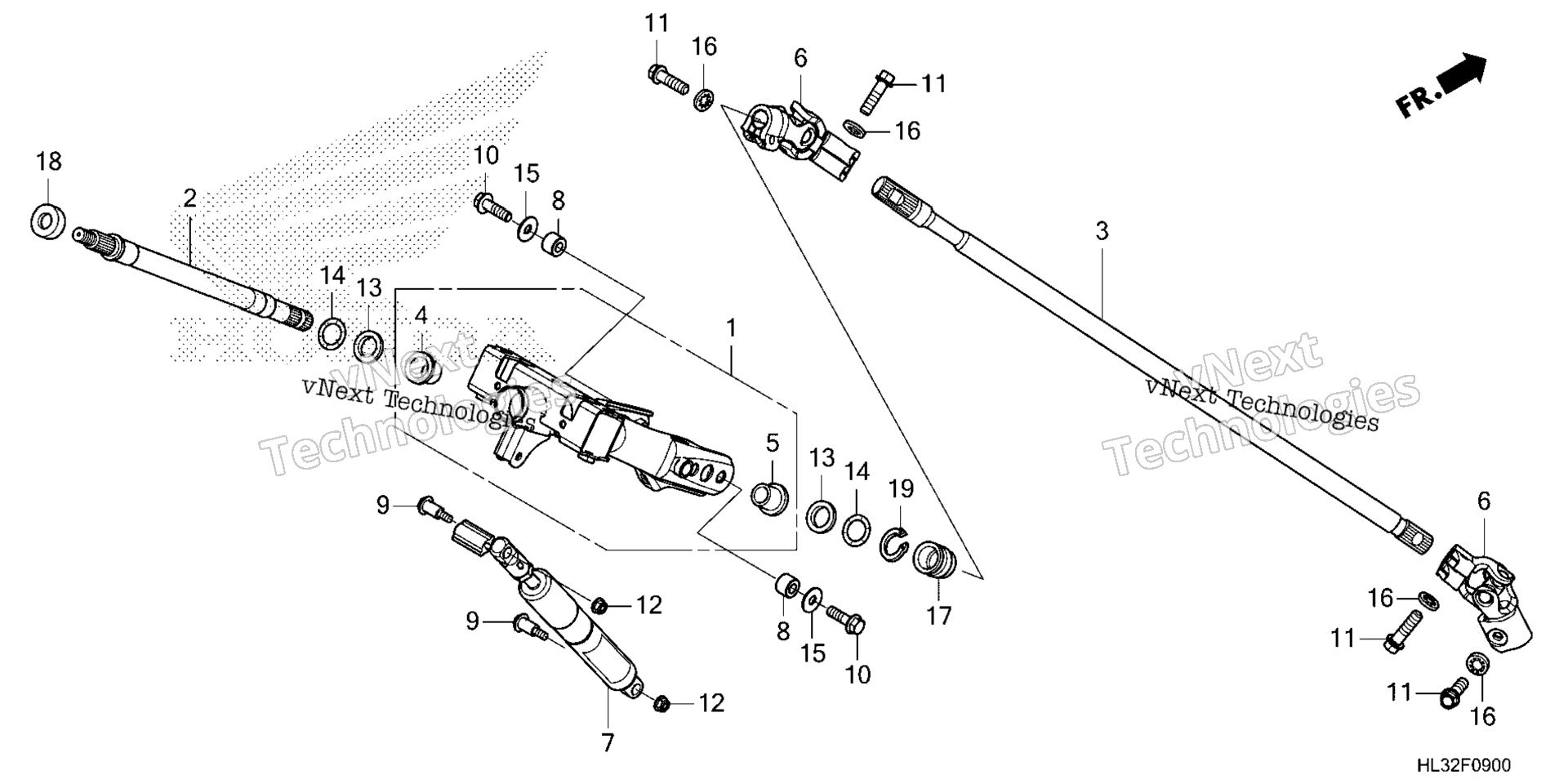 Вал рулевого управления / STEERING COLUMN (1)