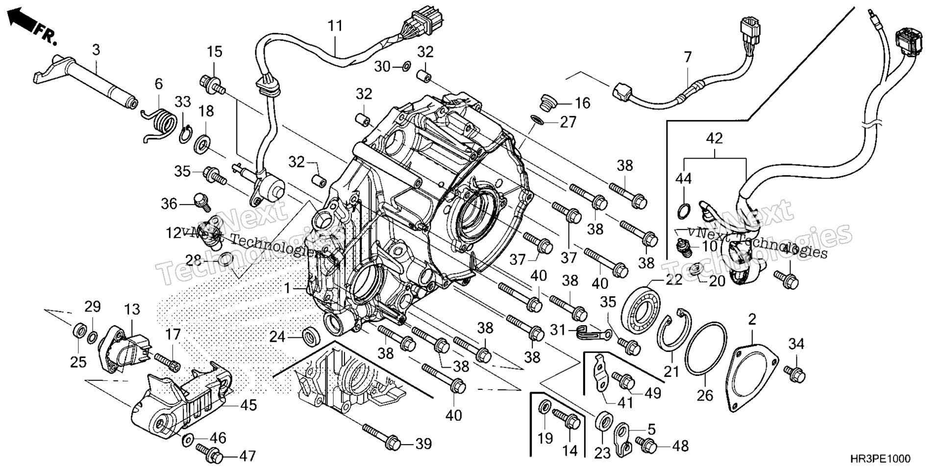 задний CRANKCASE крышка